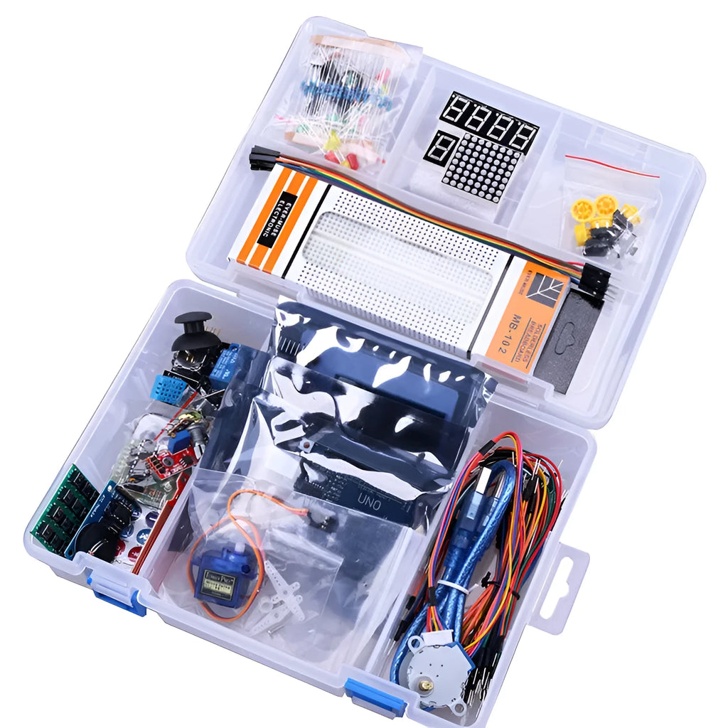 RFID upgraded Arduino starter kit with UNO board, stepper motor, 1602 LCD and component modules