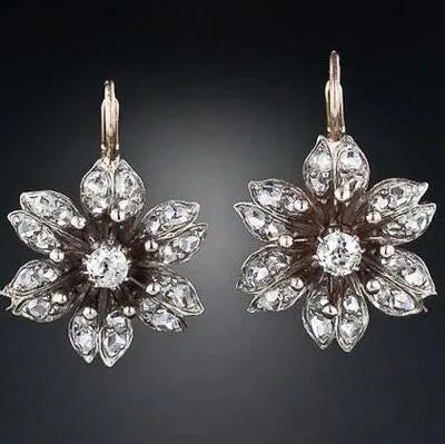 A pair of silver-coloured retro style alloy earrings for women