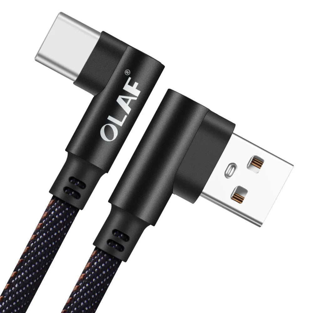Fast charging USB cable with denil braiding in multiple colour and length options