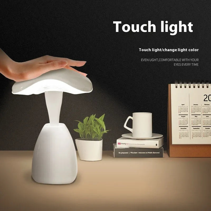 White modern LED desk lamp with eye protection technology and touch control switch