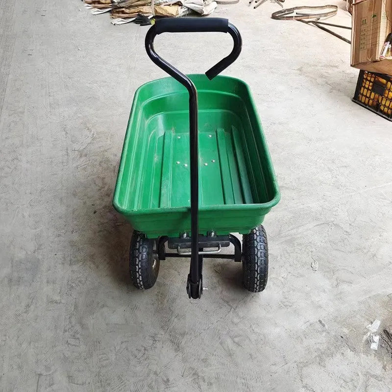 Green four-wheel plastic dumptruck model TC2145 with steel PP construction