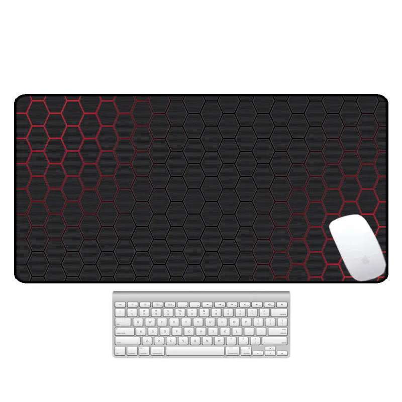 Large computer desk mouse pad with printed pattern and natural rubber non-slip base