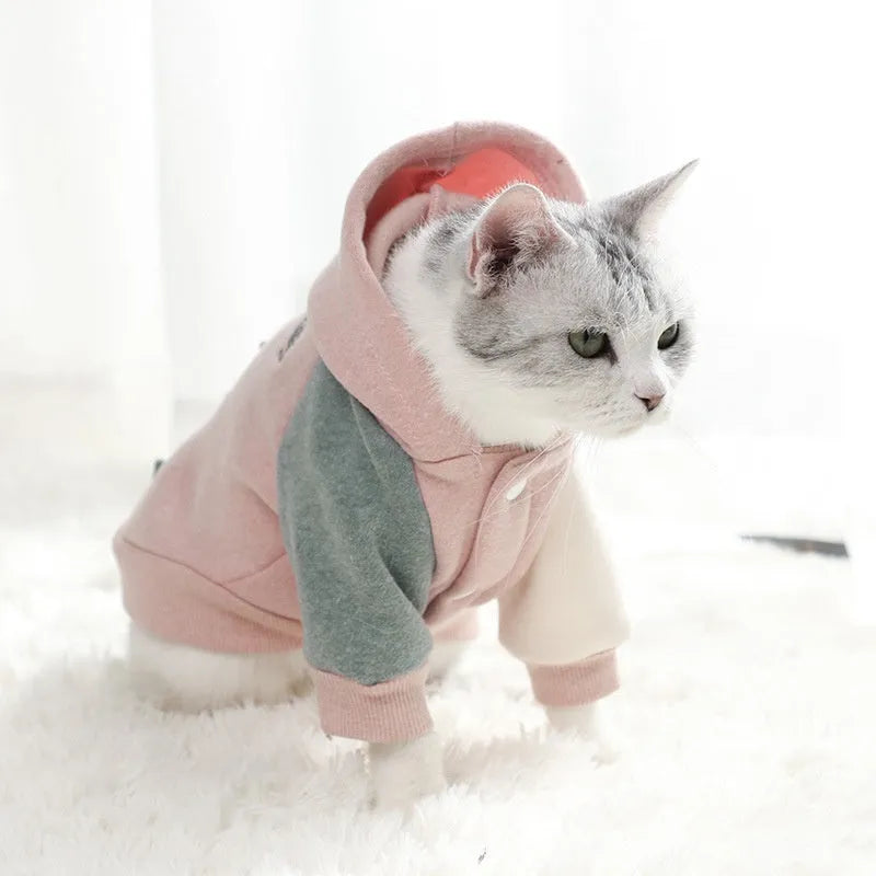 Cotton pet sweatshirt dog clothing in brown, available in sizes XS to 2XL
