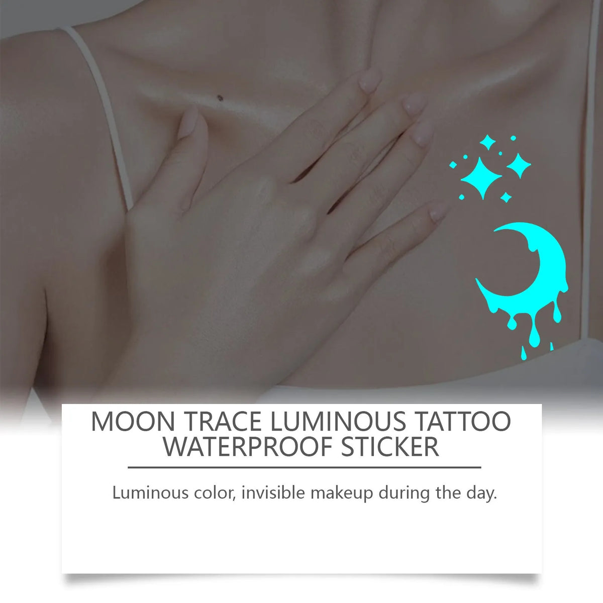 Luminous tattoo stickers 2-piece set with paste formula containing glycerin aloe soybean oil iron oxide