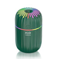 White USB mini humidifier with 300ml tank measuring 75x75x116mm
