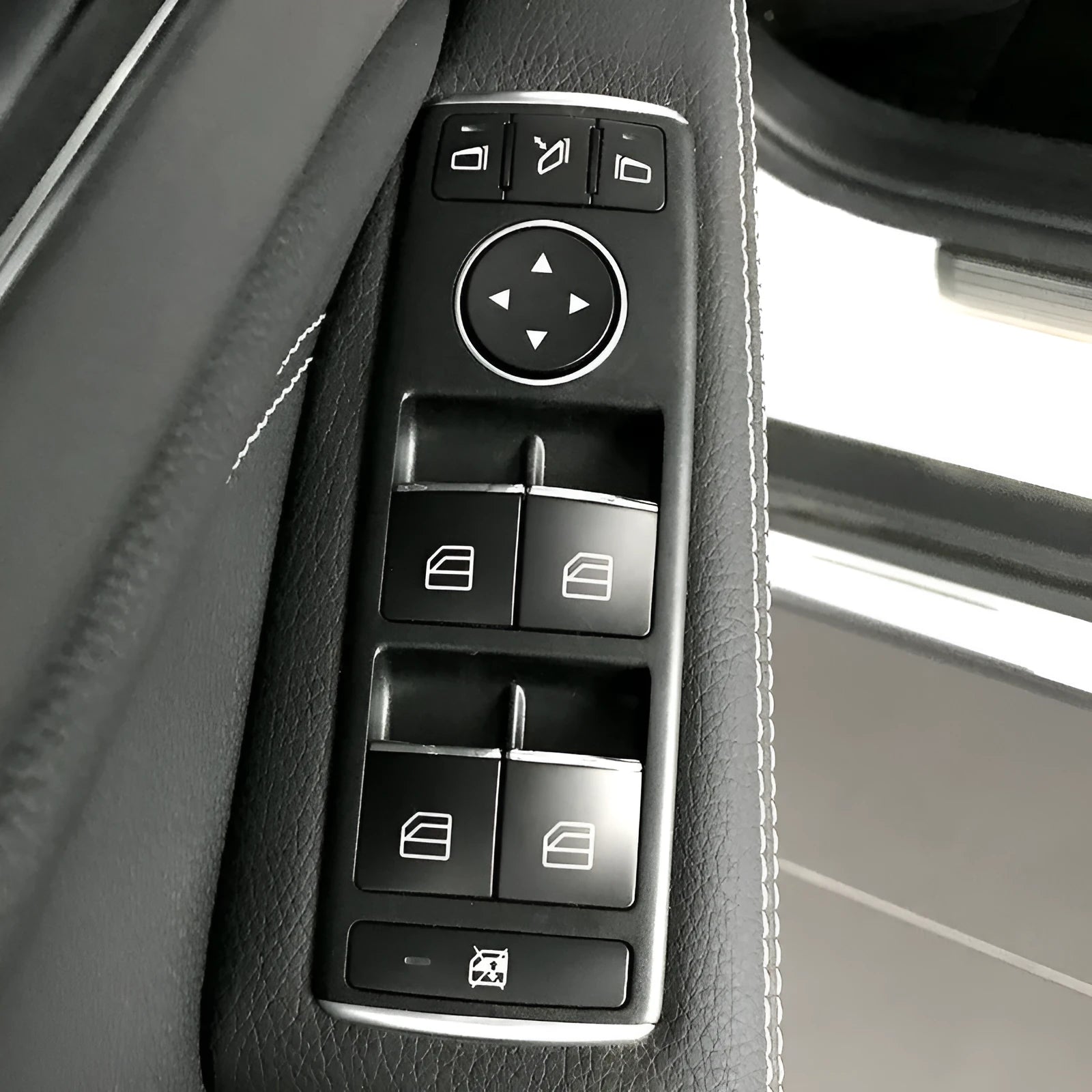 Black glitter decorative sticker for car window lift button on adhesive backing