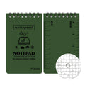 A5 waterproof spiral notepad with stone paper pages and polypropylene cover in camouflage pattern.