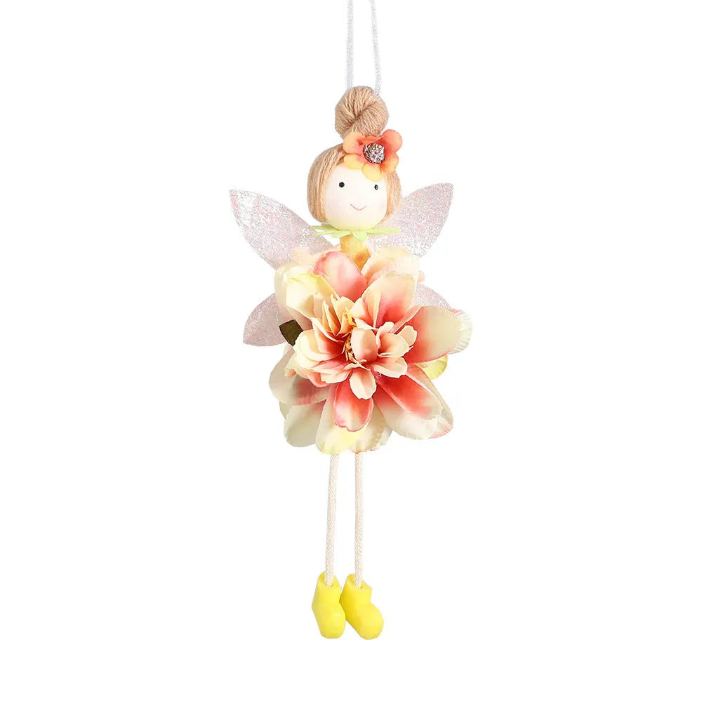 FARCENT cloth Easter pendant with flower angel design in pink, green, yellow, and dark pink colours.