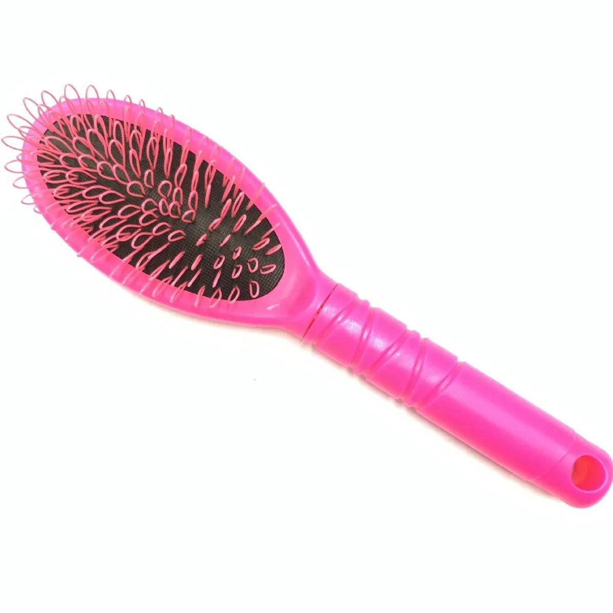 Black and pink ring tooth hair extension comb with airbag cushioning, 22cm length