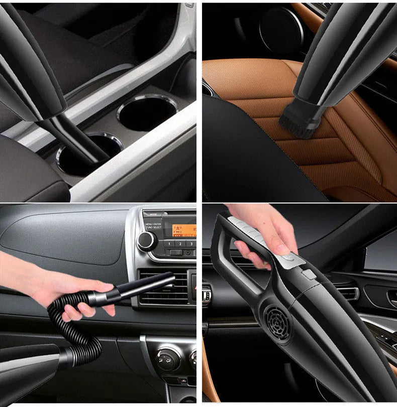Black Hypa car vacuum cleaner with cigarette lighter power cable and compact design