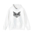 A solid colour cotton blend pullover hoodie for men and women with long sleeves and a hood.
