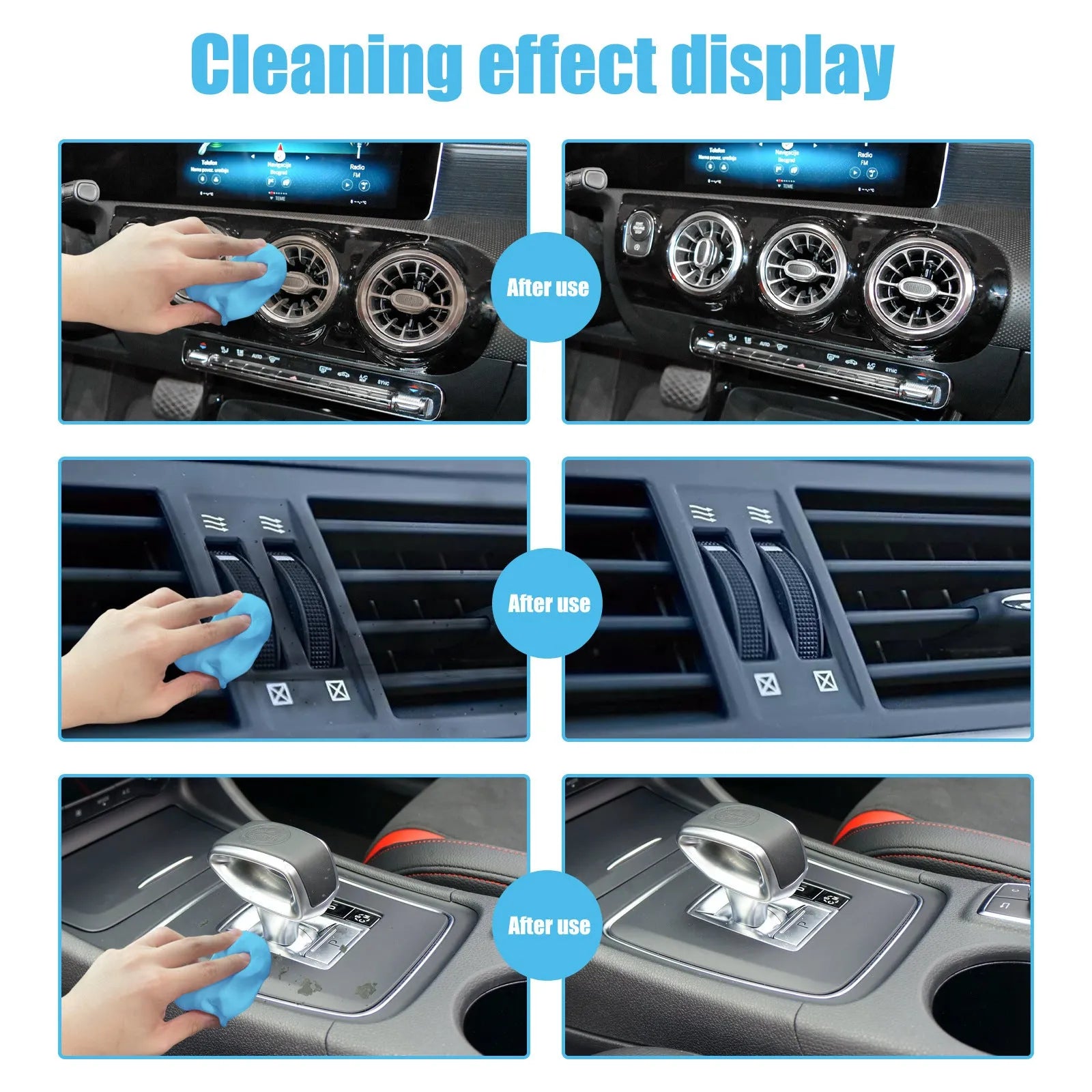 Car interior gap cleaning mud for dust removal from vehicle crevices and household electronics.