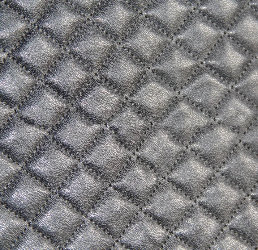 Black quilted PU and polyester automotive seat cover for general purpose car seats with plastic hooks