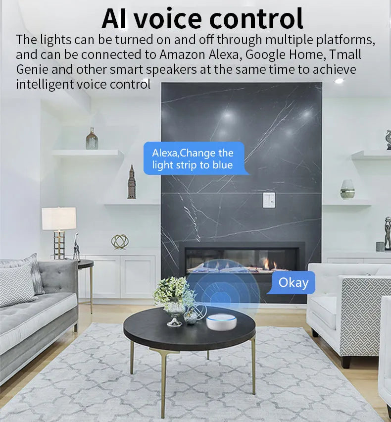 Smart GU10 LED spotlight bulb with RGBCCT colour changing and WiFi connectivity for voice control