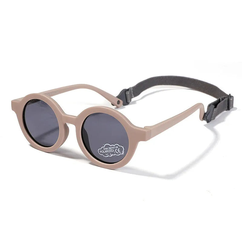 Children's UV400 polarized sunglasses with round frames for ages 0-3 years in multiple colour options