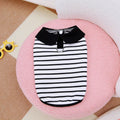 Pet wearing cotton striped t-shirt and skirt summer clothing set