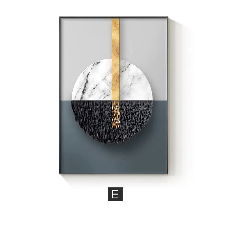 Abstract geometric pattern printed on canvas wall art poster in multiple size options