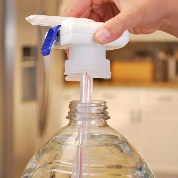 Blue and white electric pumping water device with 32.5cm straw for milk and beverage transfer