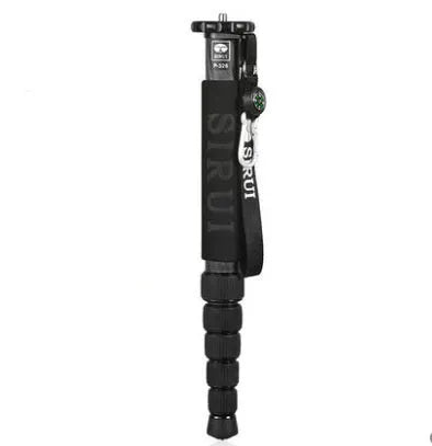 Black carbon fibre camera monopod fully extended with six telescoping sections