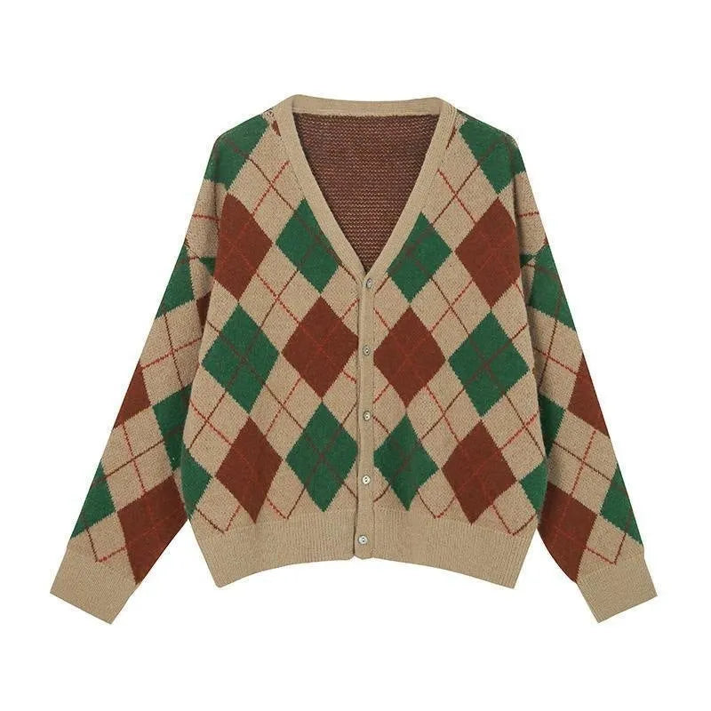 Macaron colour knitted casual cardigan coat in Japanese Korean style