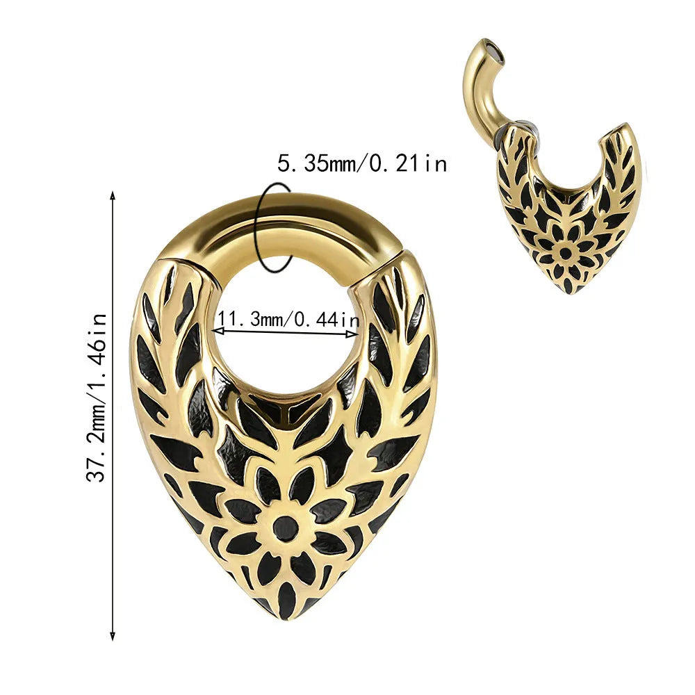 Stainless steel drop-shaped auricle ear extender earring with round hanging egg design
