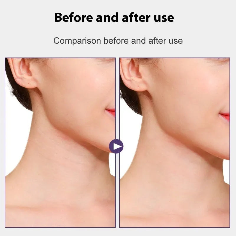 V27 skin tone neck firming tape strips and adhesive patches on packaging.