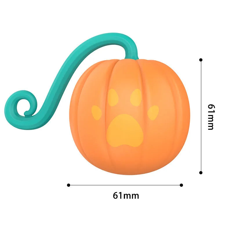 Electric glowing cat ball toy in watermelon and pumpkin designs for pet play.