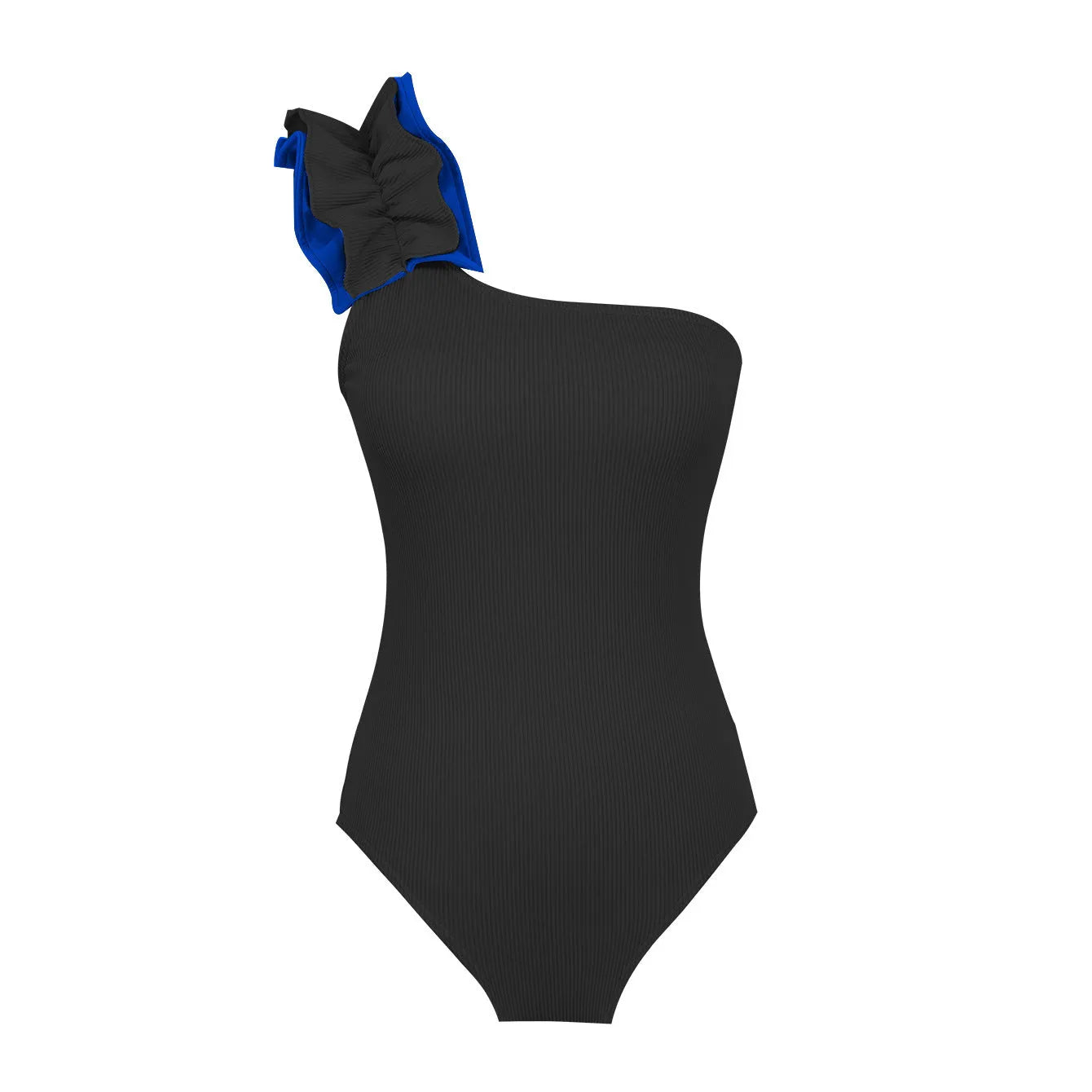 Women's solid color high waist one-piece swimsuit in polyester with sleeveless tight fit design