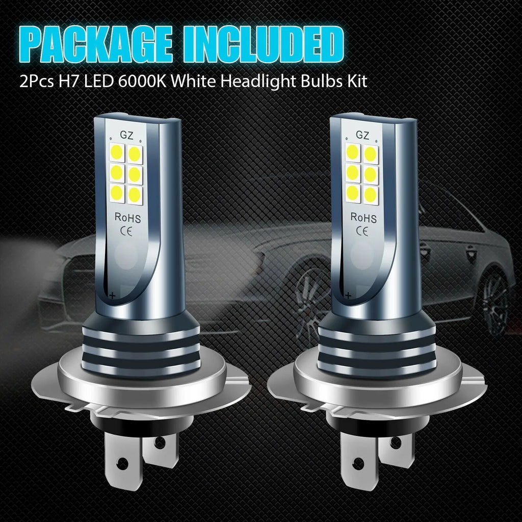 Auto fog lamp H7 9005 5202 LED headlight body made of aviation aluminum with 12 SMD chips