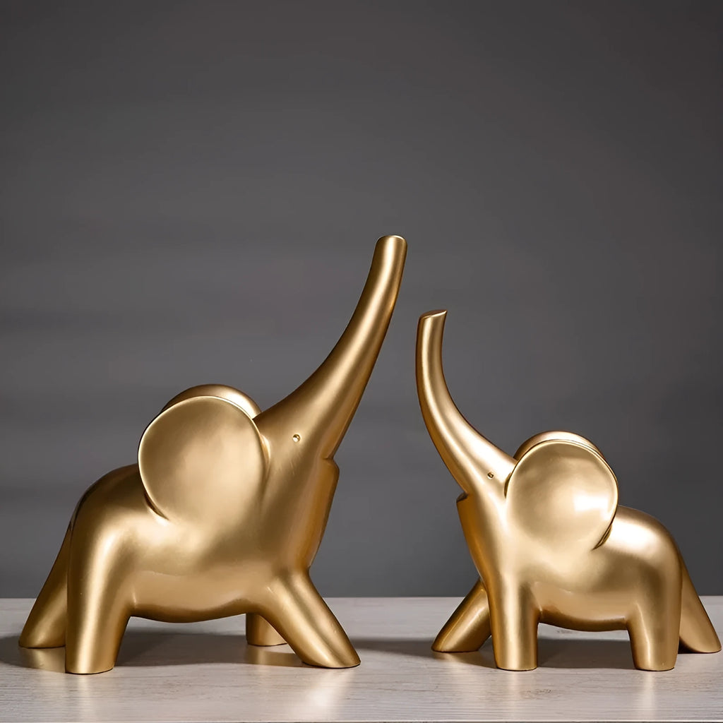 Resin elephant ornament in modern style with rose gold or white finish