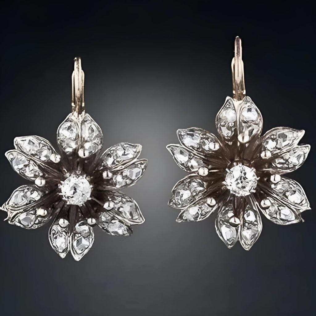 A pair of silver-coloured retro style alloy earrings for women