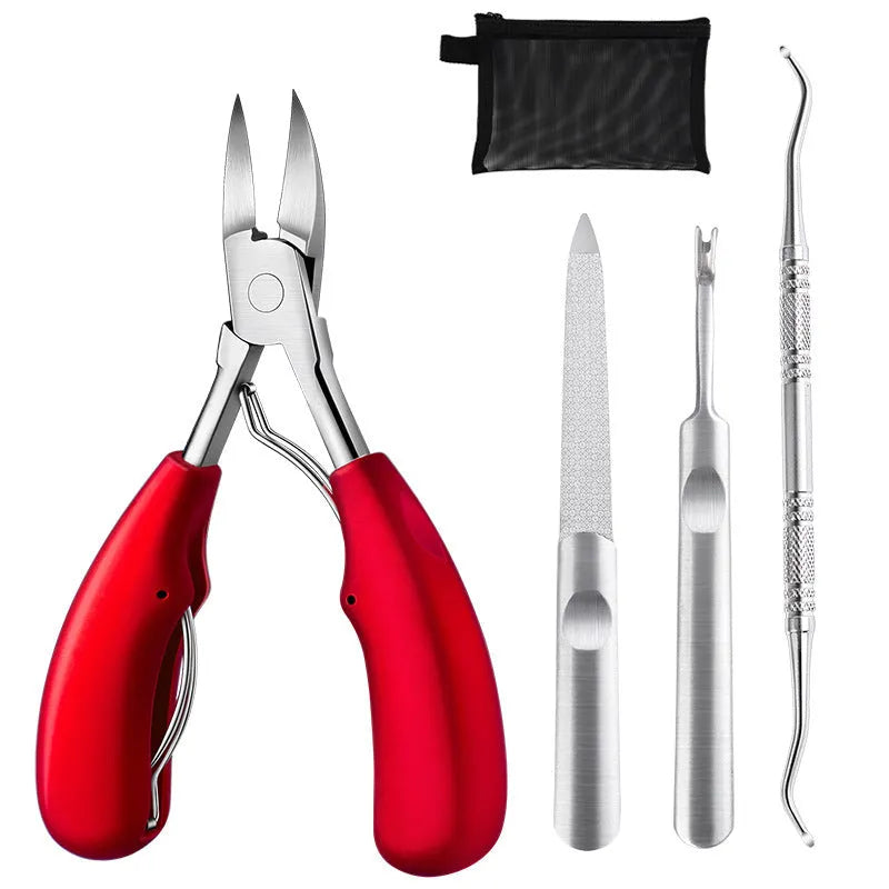 Stainless steel nail clippers and specialised scissors with ABS plastic handles in multiple colours