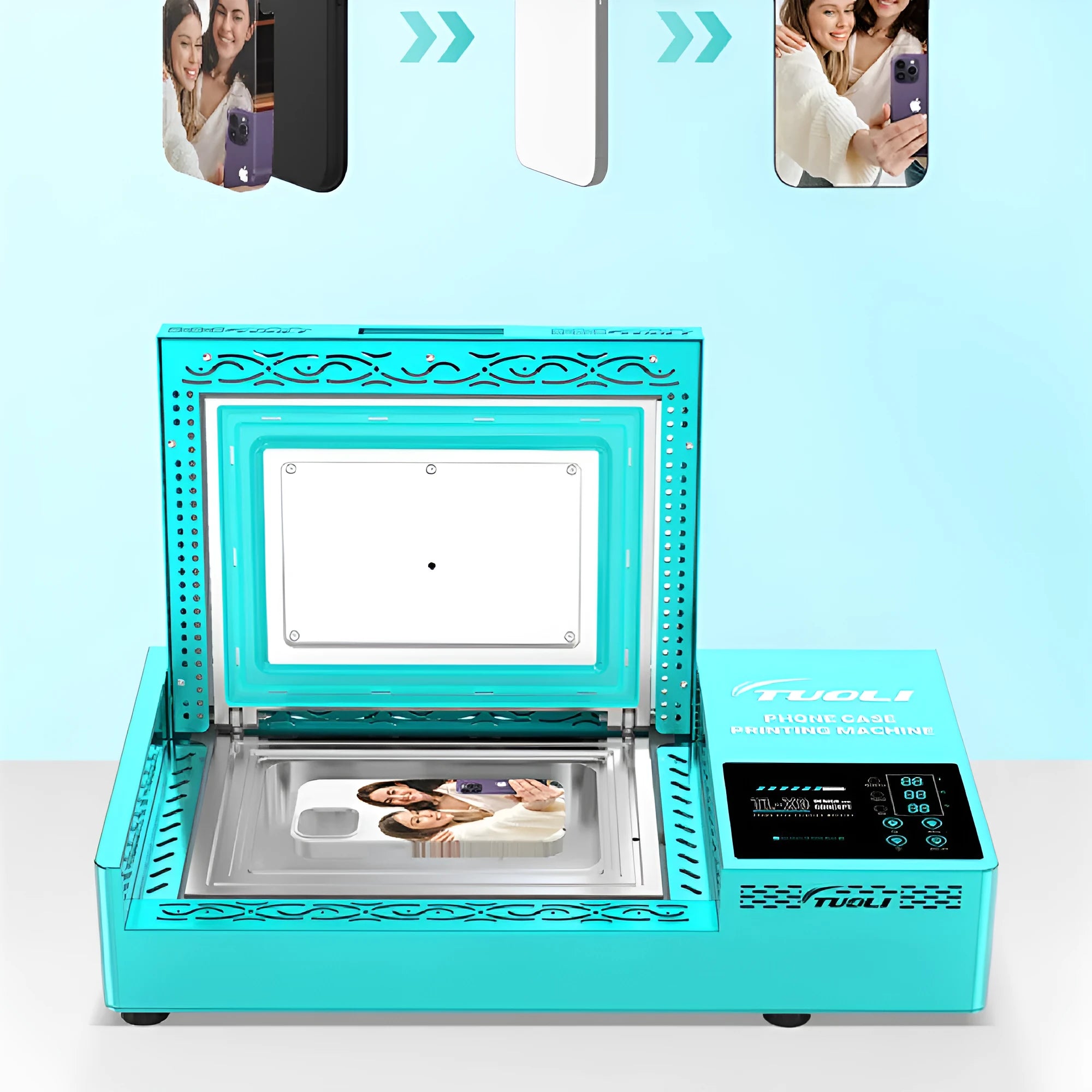 Metal thermal transfer printing machine for phone cases with multi-brand compatibility