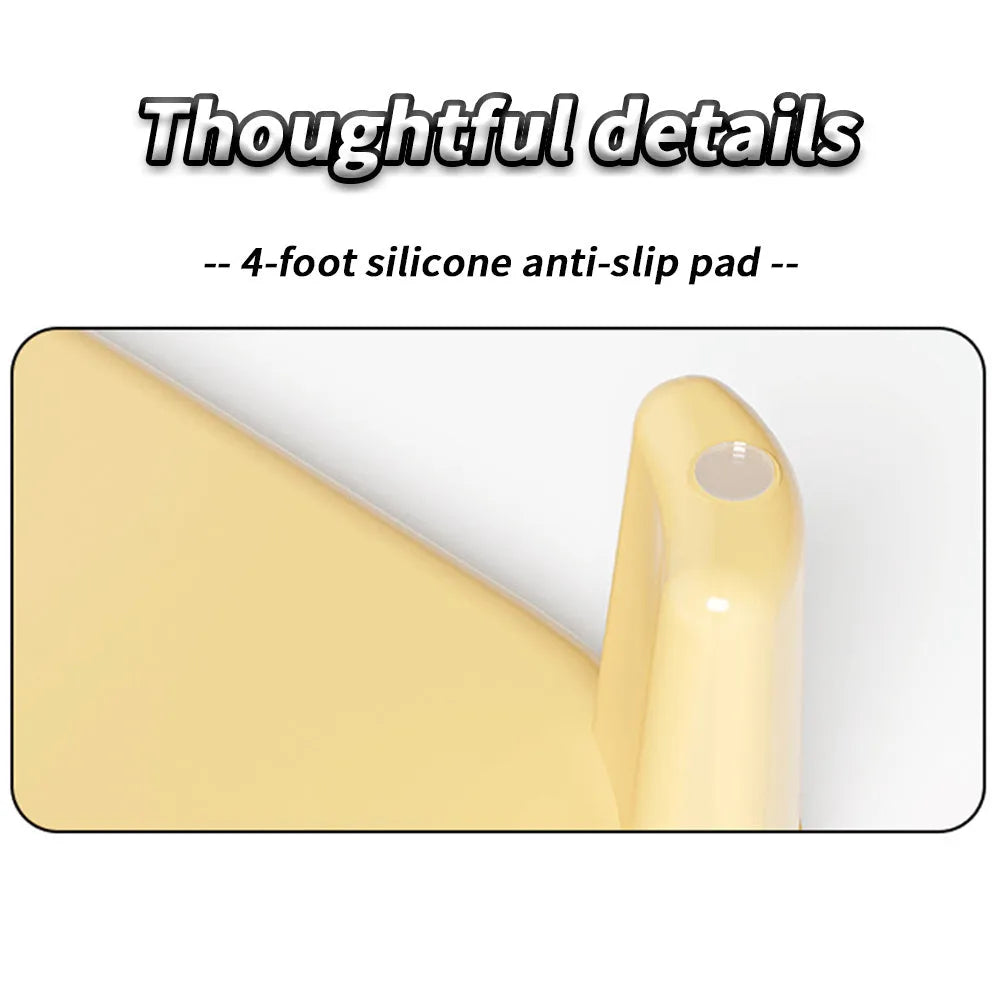 Square milk yellow cat litter mat with textured surface and silicone anti-slip feet