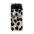 Floral phone case for Samsung Galaxy Z Flip with daisy or tulip patterns on PC material