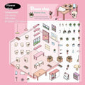 Pack of Capabala cut-free 3D cartoon landscape stickers in various colours on a white background.