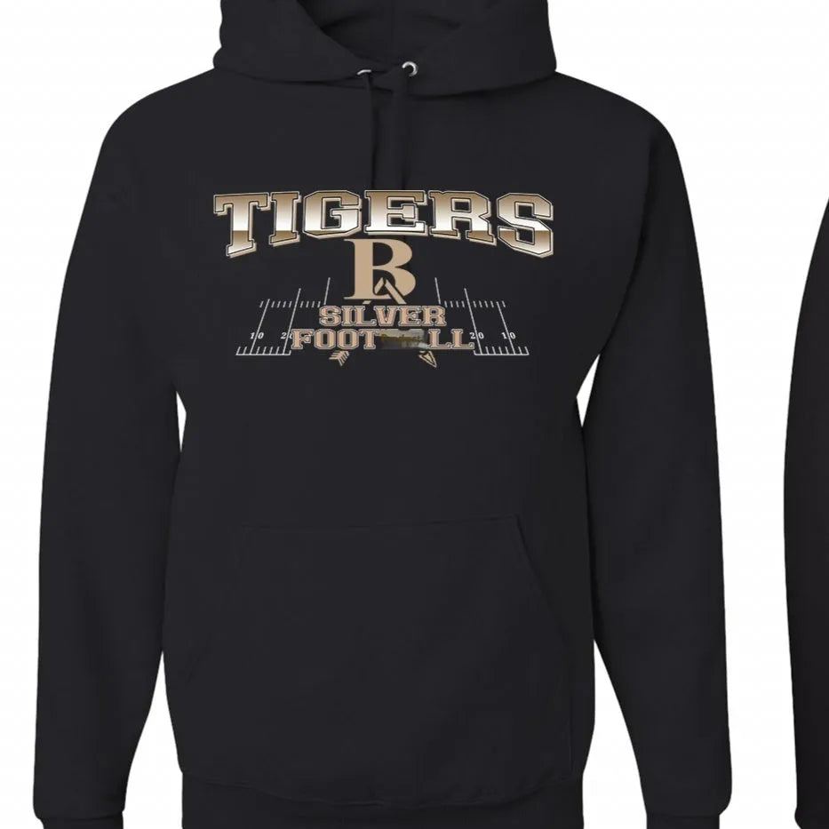 Black European size drop-shoulder sleeve polyester hoodie on hanger