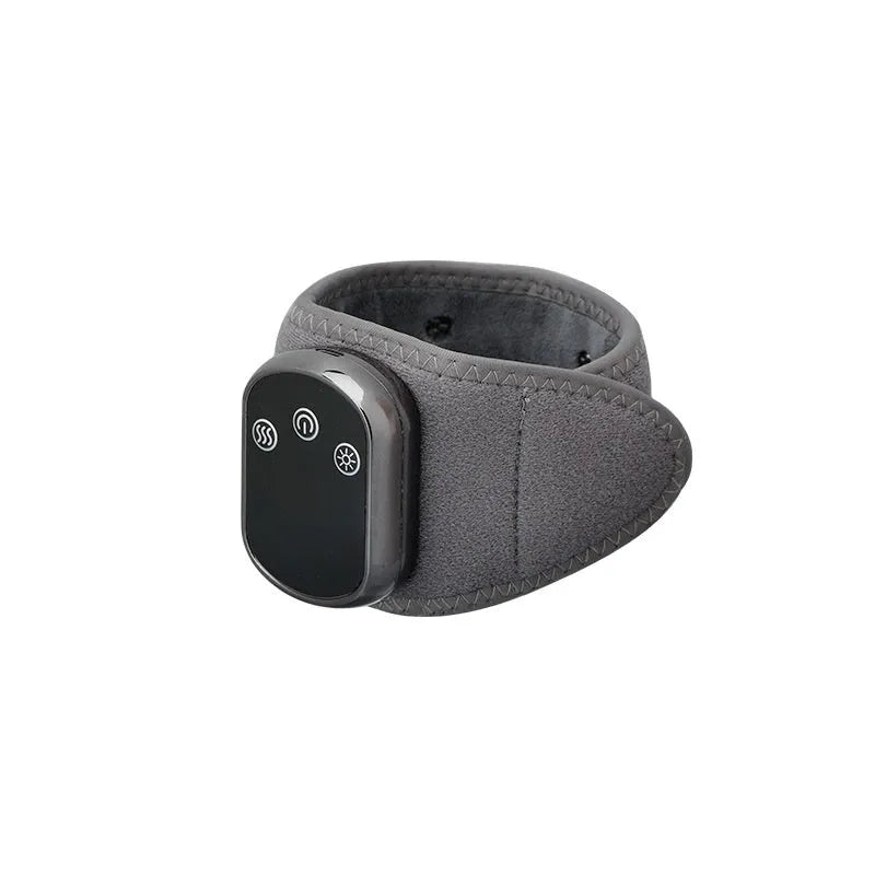Grey cloth rechargeable hand massage instrument for wrist, knee, and neck physiotherapy.