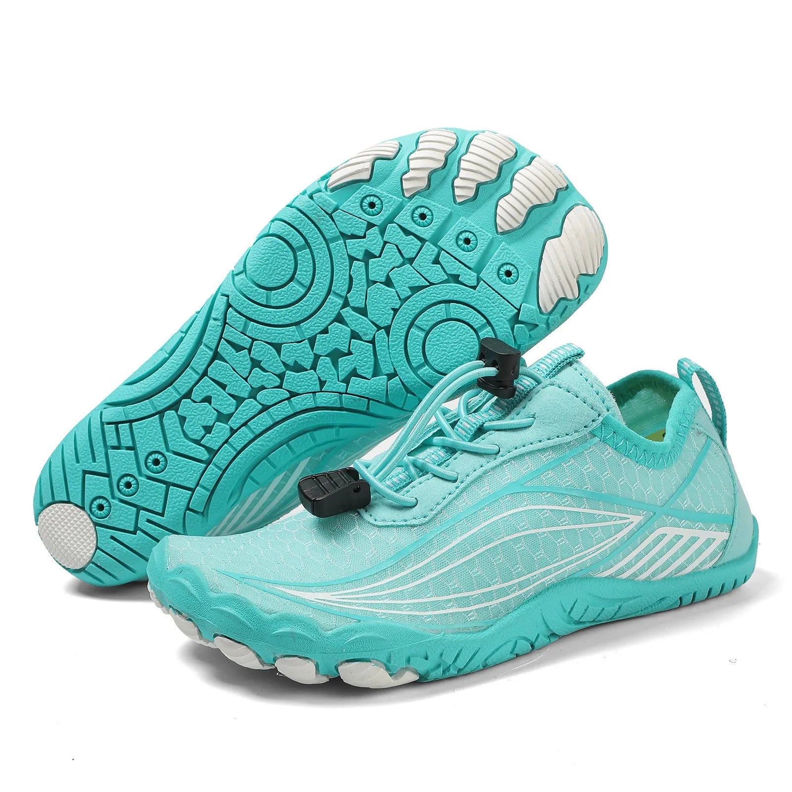 Children's black water shoes with rubber soles and elastic bands for beach and outdoor activities