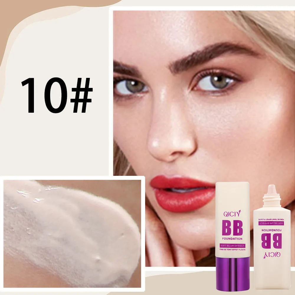 Feeding bottle packaging containing brightening liquid foundation concealer BB cream in 10 shade options