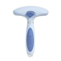 Stainless steel double row dog grooming comb for hair removal in azure light blue colour