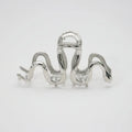Slytherin serpentine snake design metal hair clip 10.5cm silver gun black electroplated finish
