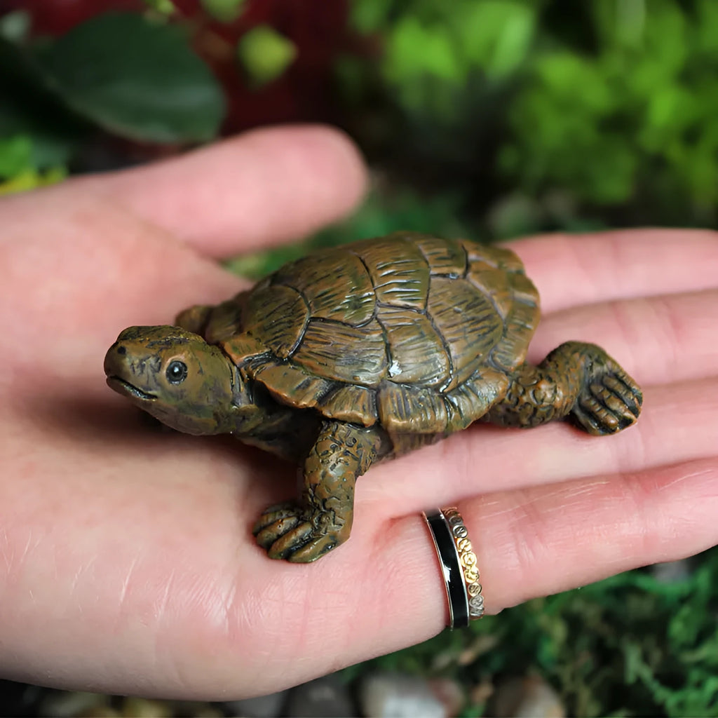 Resin simulation turtle garden ornament for landscaping and micro landscape decoration