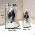 Silver Halloween mosaic mirror patch ghost decoration in small and large sizes made of embroidered glass for desktop display