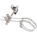 Metal and glass reading glass mirror with double clip for attaching to spectacles.