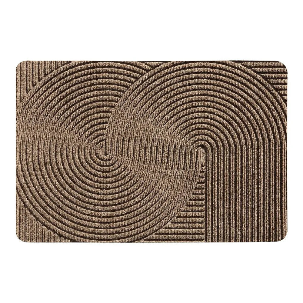Cartoon anime pattern diatom oil floor mat with wire ring edge in alien shape available in green grey blue and khaki