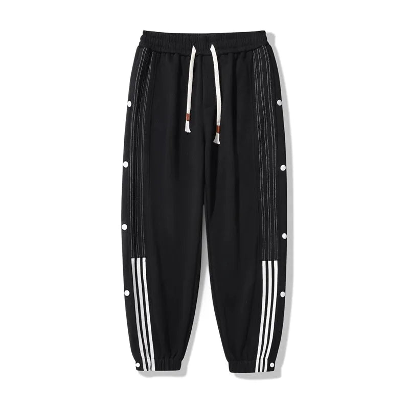 Men's ankle-tied sweatpants in autumn colours with elastic waist and loose sports fit