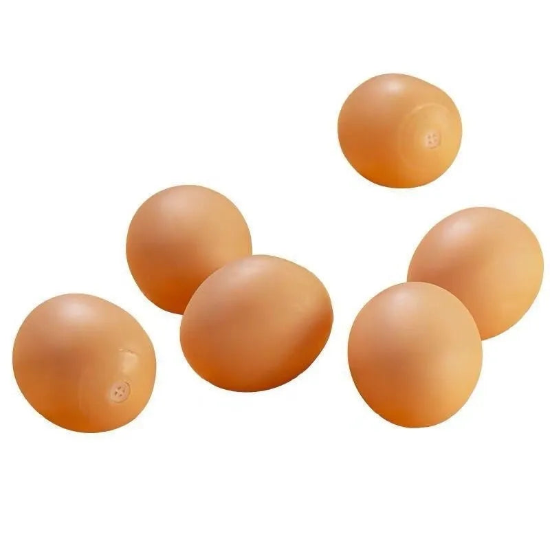 Dog simulation egg chew toy with textured surface for dental hygiene and sound feature