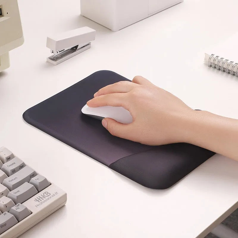 Square silica gel wrister mouse pad 250x180mm with cloth surface and wrist strap