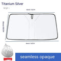Titanium silver car sun shield with double ring design for windscreen protection